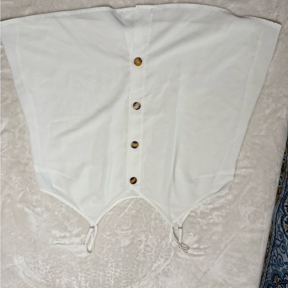 White Button-Down Tank Top